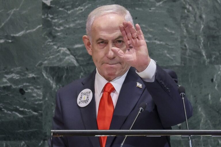 Izraelio premjeras Benjaminas Netanyahu: Izraelis neleis jums kišti mums į gerklę teroristinės valstybės