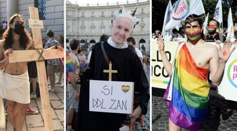 Patyčios iš krikščionybės Italijos „Pride“ paraduose papiktino net buvusius LGBT narius