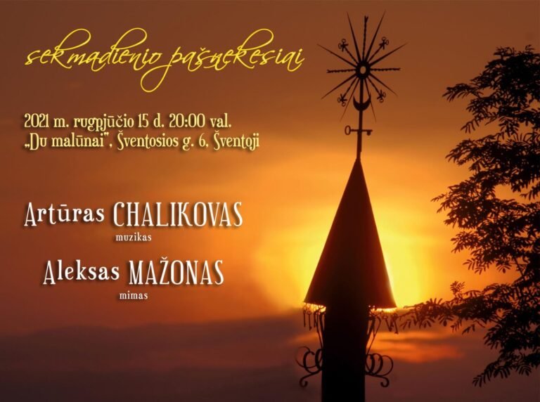 Šventojoje vyks dar vienas „Sekmadienio pašnekesių“ renginys – vaizdo įrašas