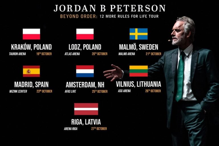 Jordanas Petersonas paskelbė apie savo Europos turą, viešės ir Vilniuje