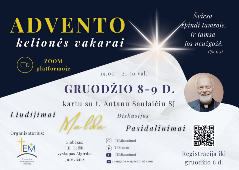 Nuotoliniai advento kelionės vakarai