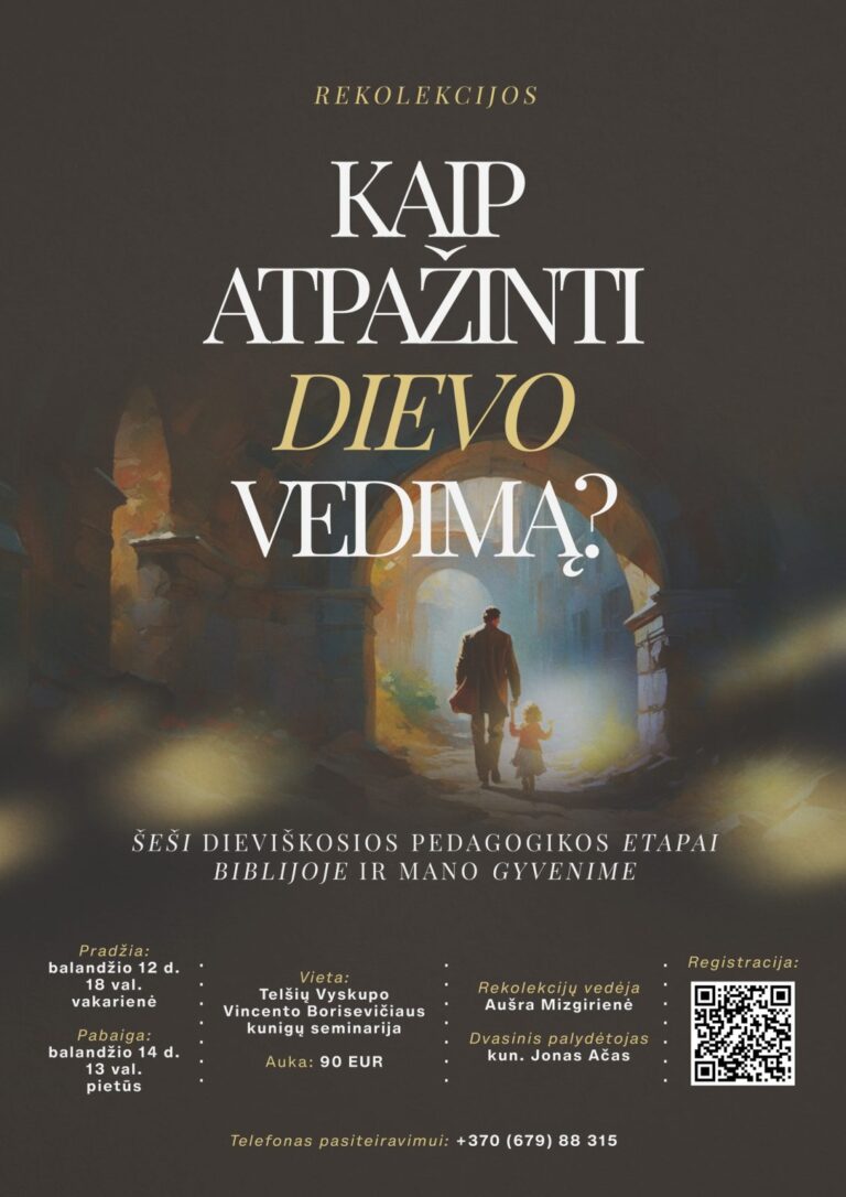 Telšiuose vyks rekolekcijos „Kaip atpažinti Dievo vedimą?”