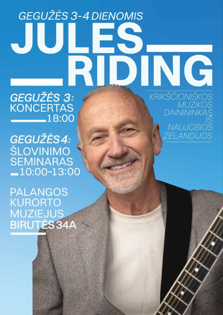Krikščioniškos muzikos dainininko Juleso Ridingo koncertas ir seminaras Palangoje