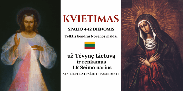 Skelbiamas maldos devyndienis už Tėvynę Lietuvą ir renkamus Seimo narius