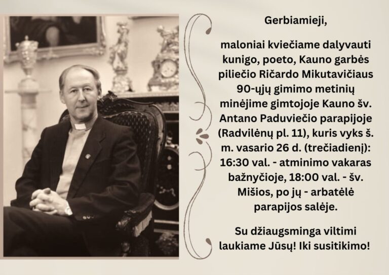 Bus pagerbtas kunigo Ričardo Mikutavičiaus atminimas