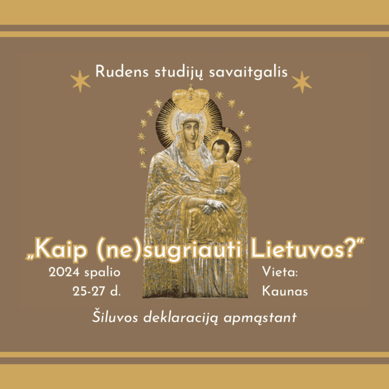 Rudens studijų savaitgalis jaunimui „Kaip (ne)sugriauti Lietuvos?”
