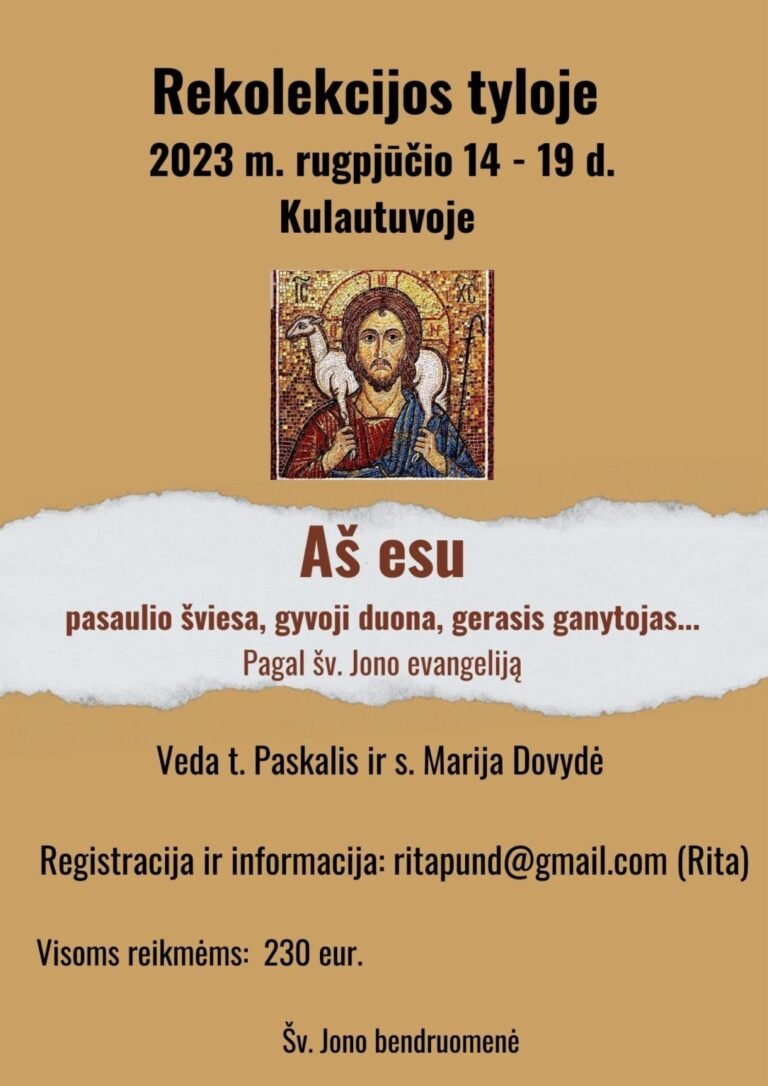 Tylos rekolekcijos „Aš Esu“￼
