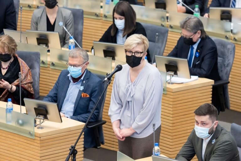 Premjerė išreiškė nepasitenkinimą bandymais išbraukti  partnerystės klausimą: kolegos negerbia Seimo