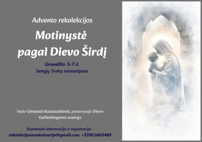 Rekolekcijas moterims „Motinystė pagal Dievo Širdį”