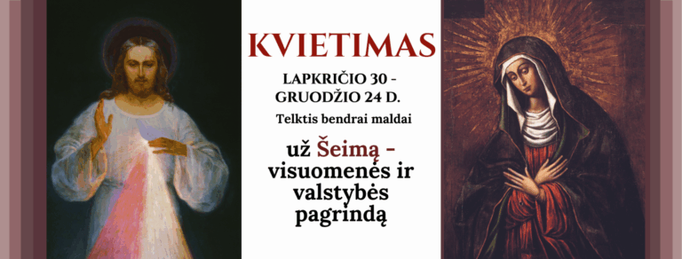 Tikintieji per adventą kviečiami jungtis Maldos skyde „Už šeimą – visuomenės ir valstybės pagrindą“