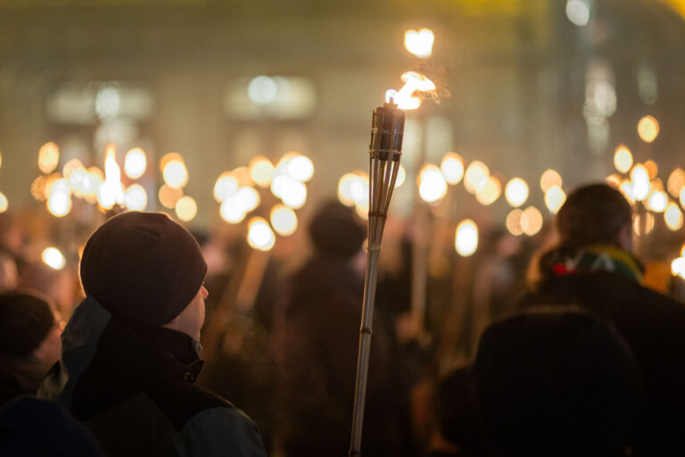 Vilniuje vyko tautinė eisena su deglais