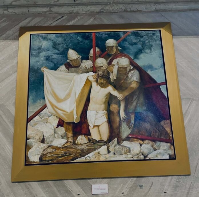 Viena iš Kryžiaus kelio stočių, kurias nutapė Manuelis Andreasas Durras / Soc. tinklų nuotr.