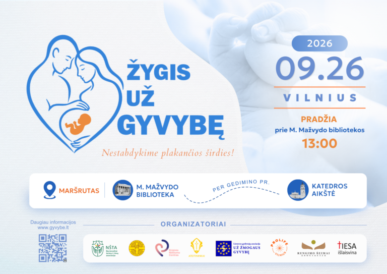 Rugsėjo 26-ąją Vilnius taps gyvybės sostine – į „Žygį už gyvybę 2026“ kviečiama visa Lietuva
